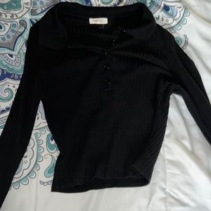 Black crop top long sleeve